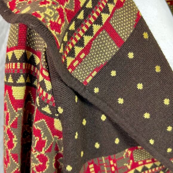 Icelandic 100% Merino Wool Cardigan Duster Nordic Fair Isle Ski Cabin Luxury XL - Picture 3 of 12